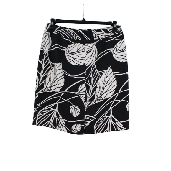 Ann Taylor Loft Womens Black & White Floral Print Skirt Size 8 - Picture 5 of 9